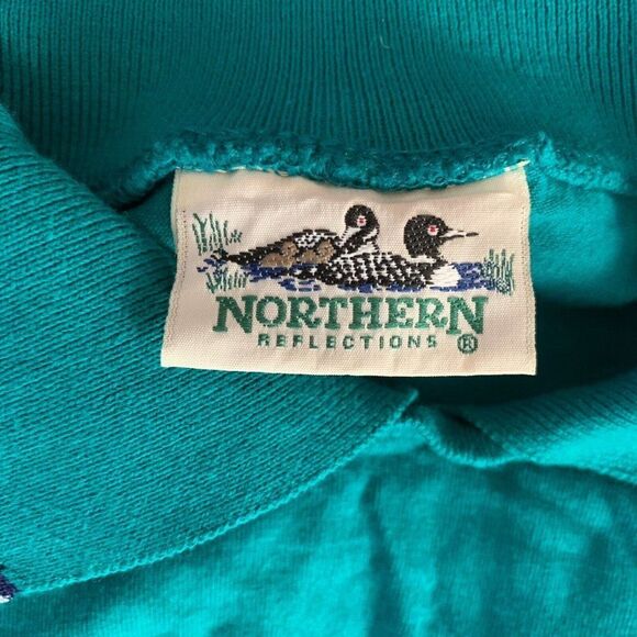 Vintage Northern Reflections Golf T Shirt XL Green Collared Short Sleeve Graphic - Picture 7 of 7